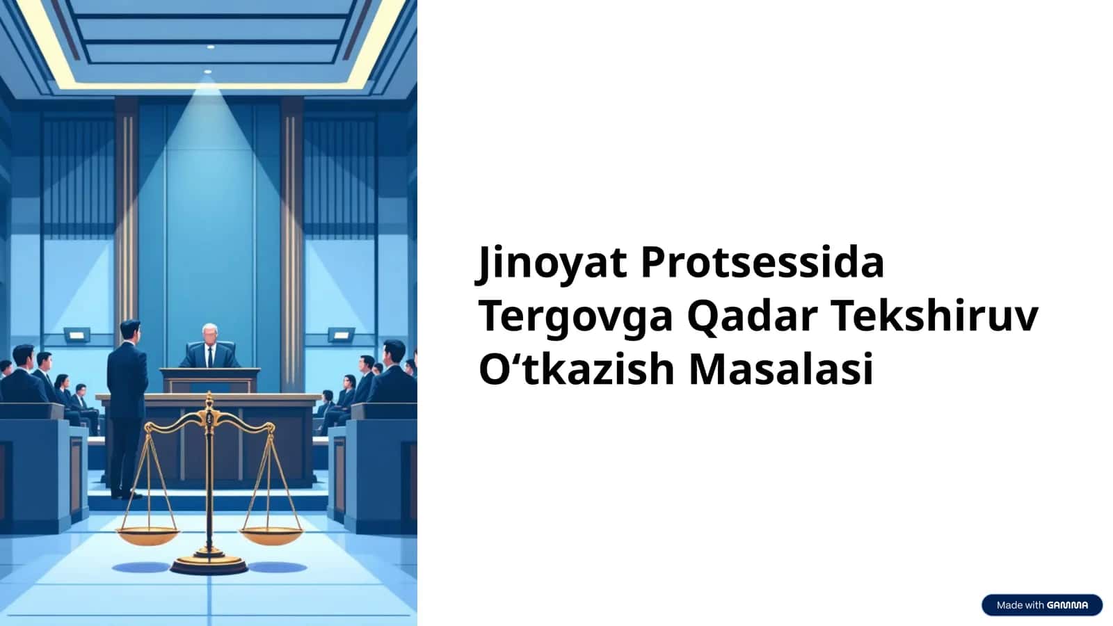 Jinoyat Protsessida Tergovga Qadar Tekshiruv O‘tkazish Masalasi