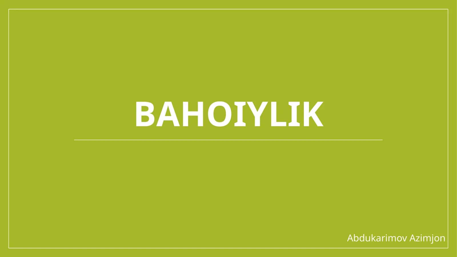 Bahoiylik