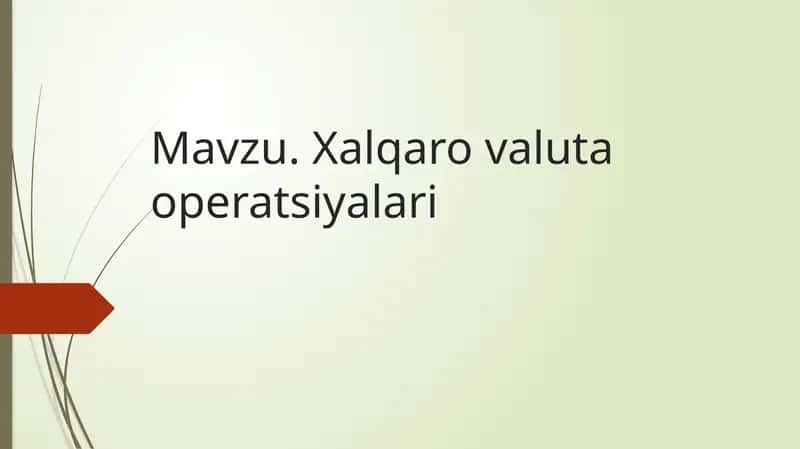Xalqarovalutaoperatsiyalari