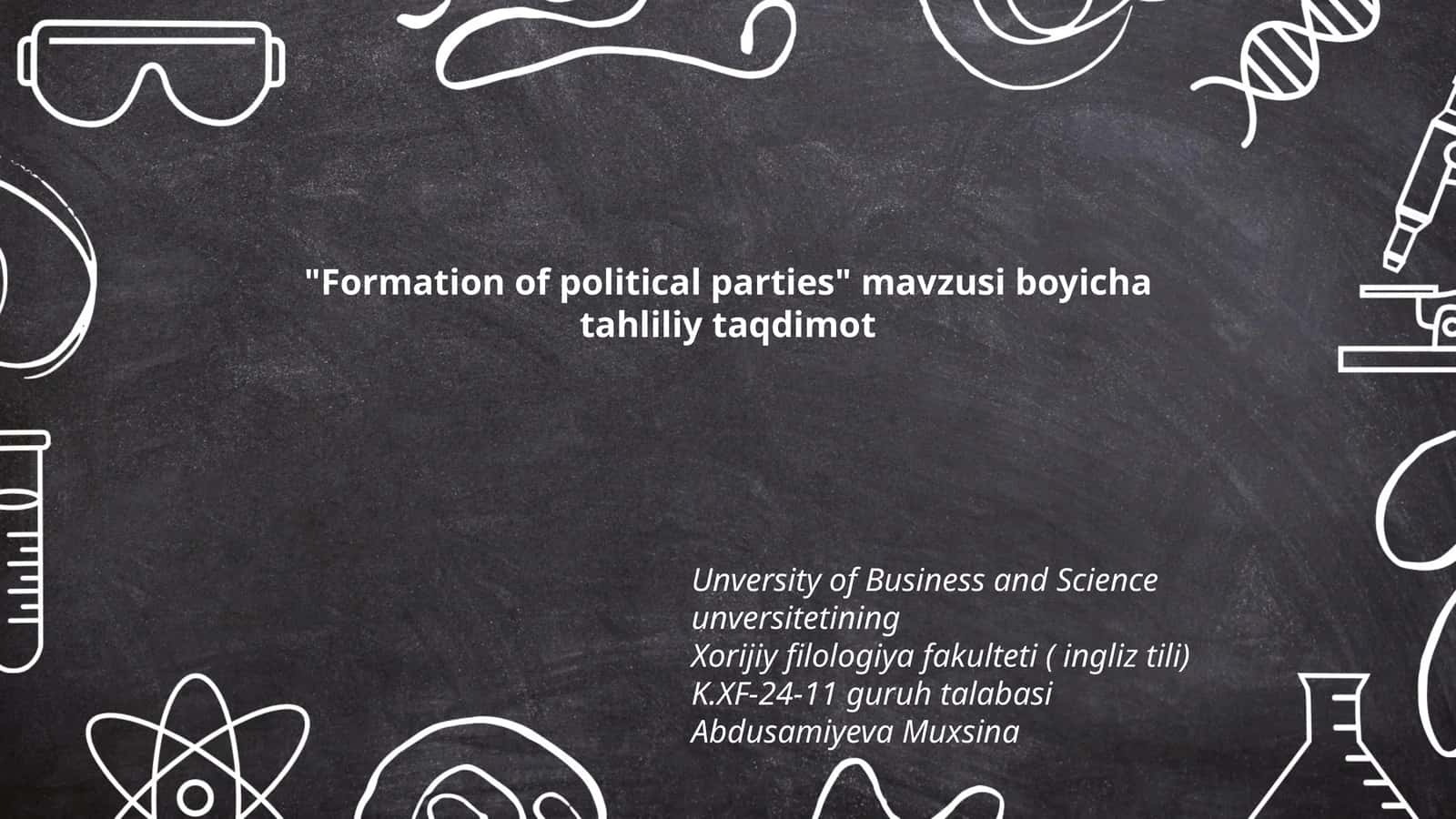 Formation of political parties
