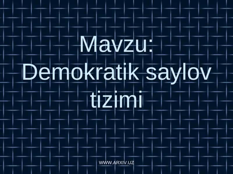Demokratik saylov tizimi