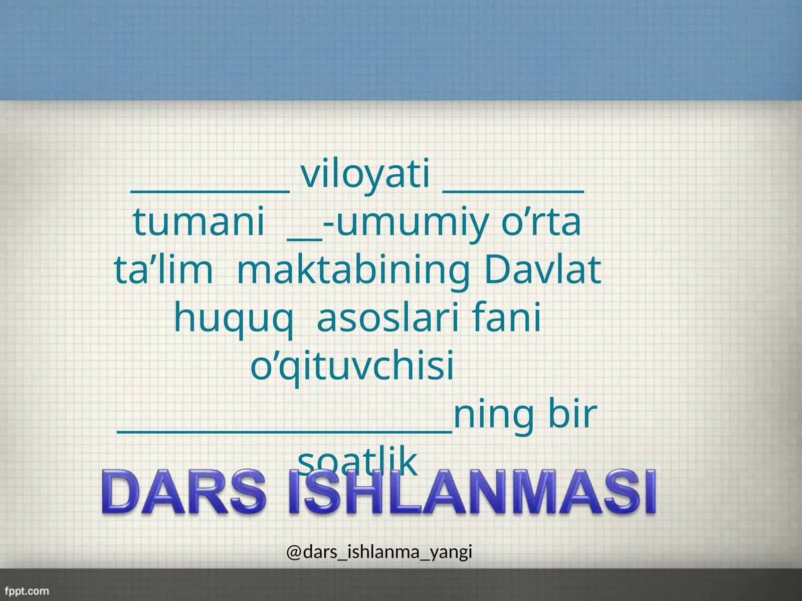 Davlat huquqasoslarini o'qitish