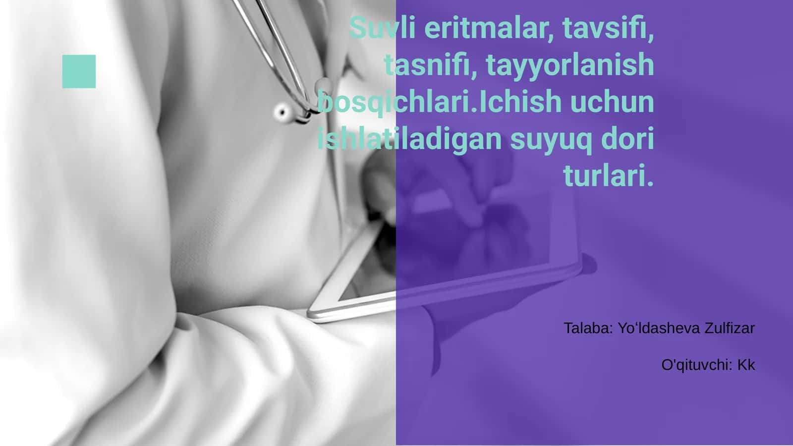 Suvli eritmalarni tayyorlash
