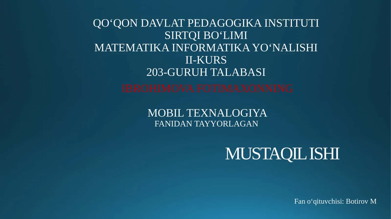 MOBIL TEXNOLOGIYALARNING GRAFIK IMKONIYATLARI MISOLIDA CORELDRAW DASTURLARIDA ISHLASH