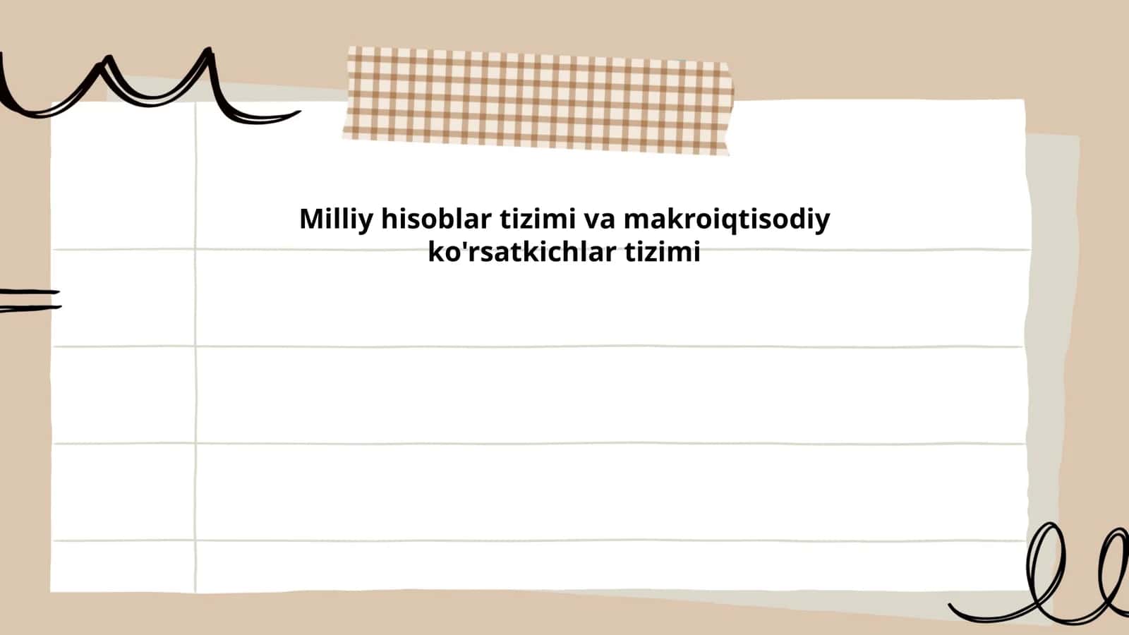 Milliy hisoblar tizimi va makroiqtisodiy ko'rsatkichlar tizimi