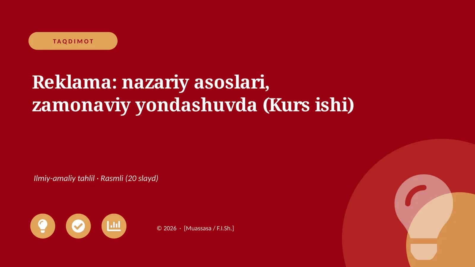 Reklama: nazariy asoslari, zamonaviy yondashuvda (Kurs ishi)