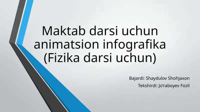 Fizika darsi uchun