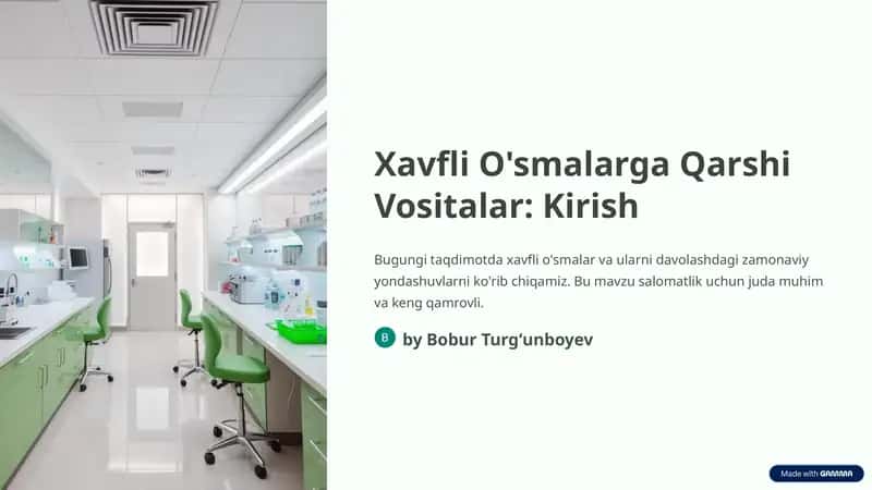 Xavfli O'smalarga Qarshi Vositalar: Kirish