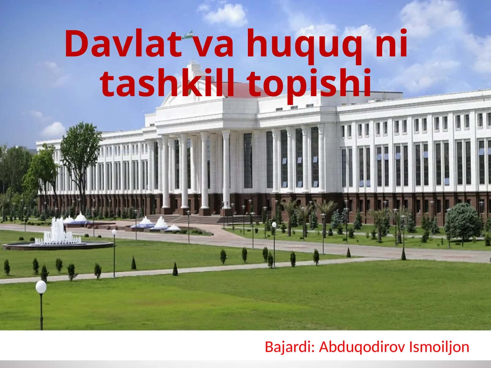 Davlat va huquqni tashkil topishi
