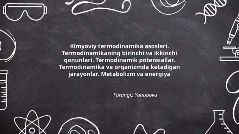 Kimyoviy termodinamika asoslari
