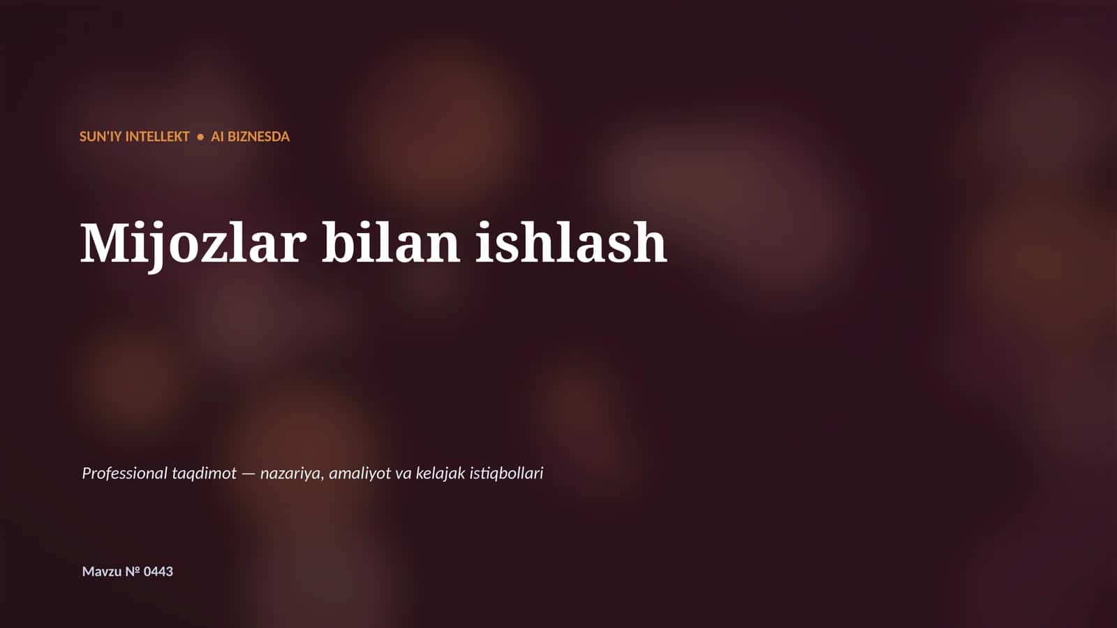 SUN'IY INTELLEKT • AI BIZNESDA