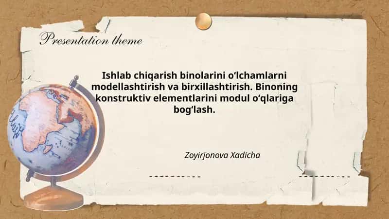 Modul oʻqlari prinsiplari va qoidalari ishlab chiqarish binolarida