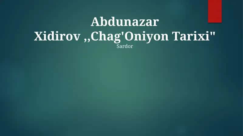 Chag'oniyon Tarixi