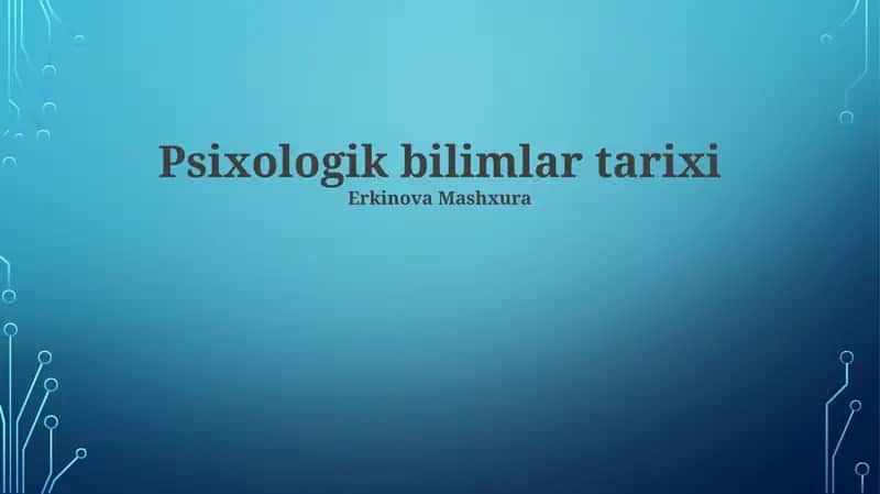 Psixologik bilimlar tarixi