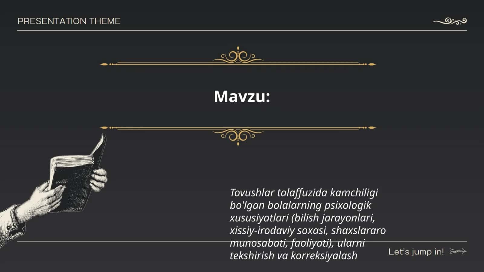 Tovushlar talaffuzida kamchiligi bo'lgan bolalarning psixologik xususiyatlari (bilish jarayonlari, xissiy-irodaviy soxasi, shaxslararo munosabati, faoliyati), ularni tekshirish va korreksiyalash