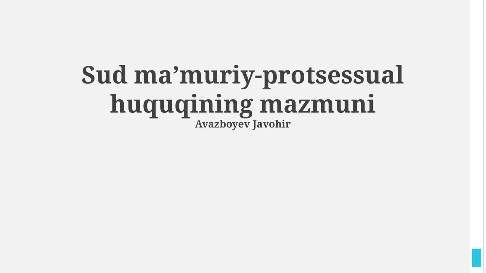 Sud ma’muriy-protsessual huquqining mazmuni