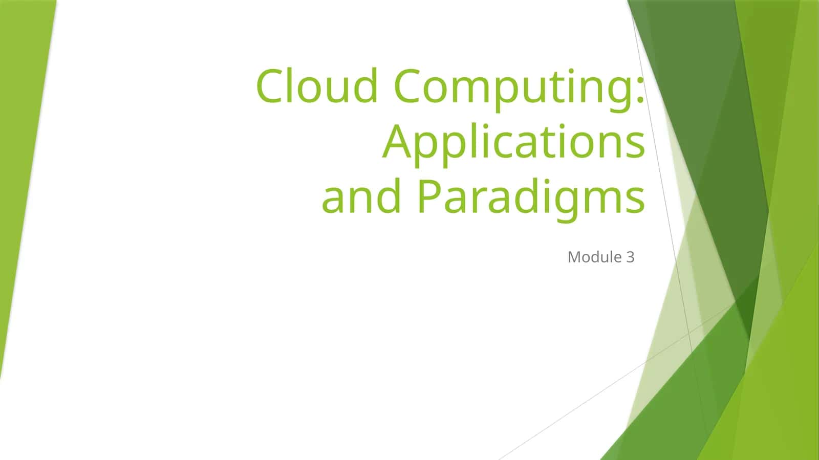 Cloud Computing: Applications and Paradigms