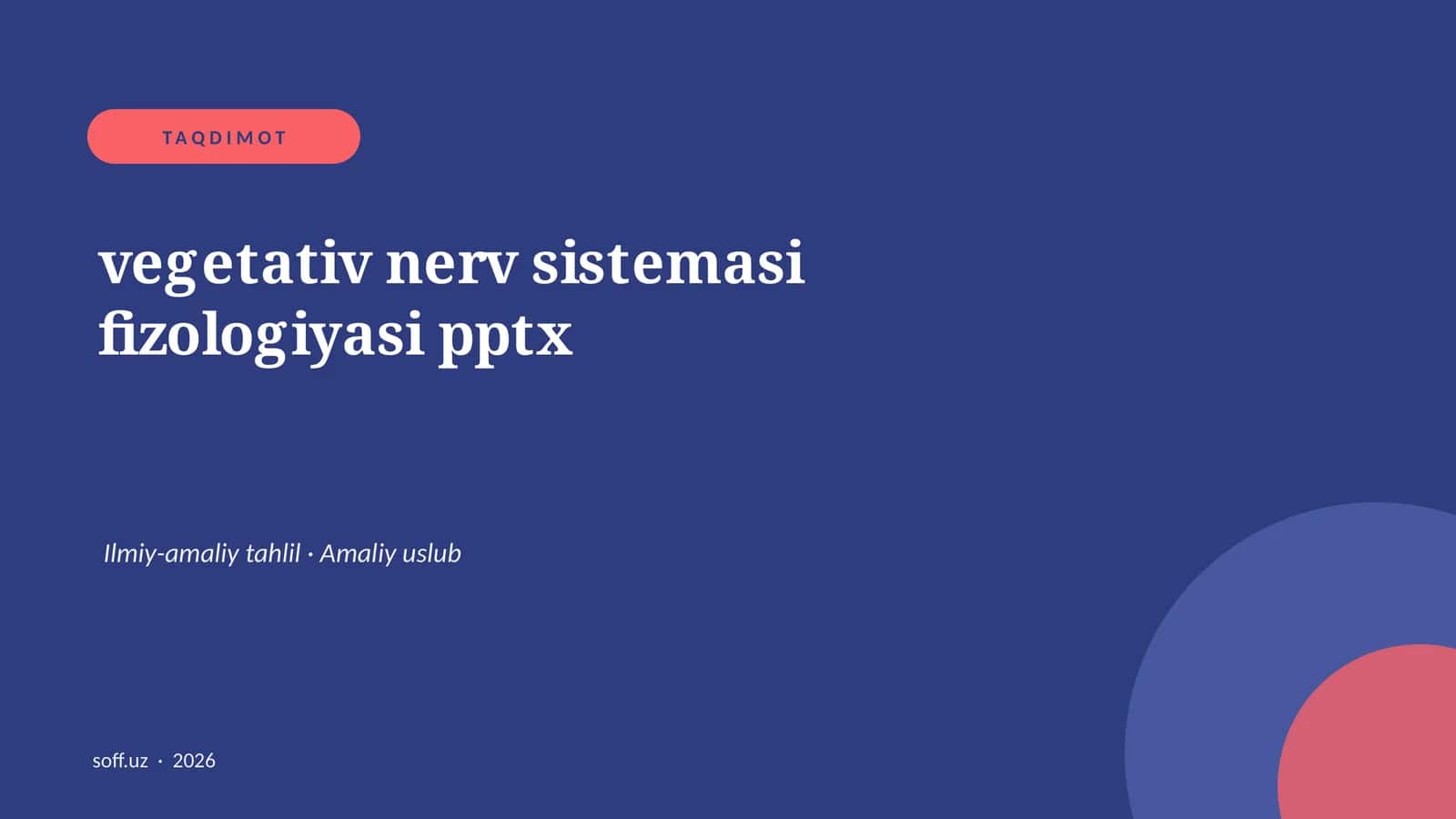 vegetativ nerv sistemasi fizologiyasi pptx