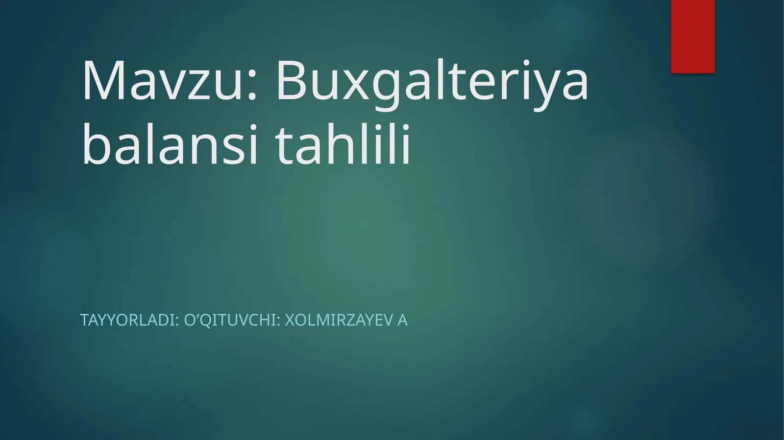 Buxgalteriya balansi tahlili