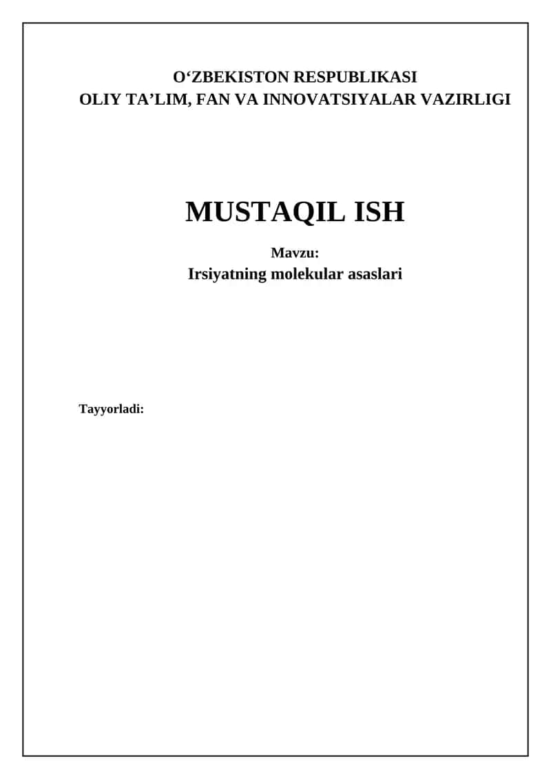 Irsiyatning molekular asoslari