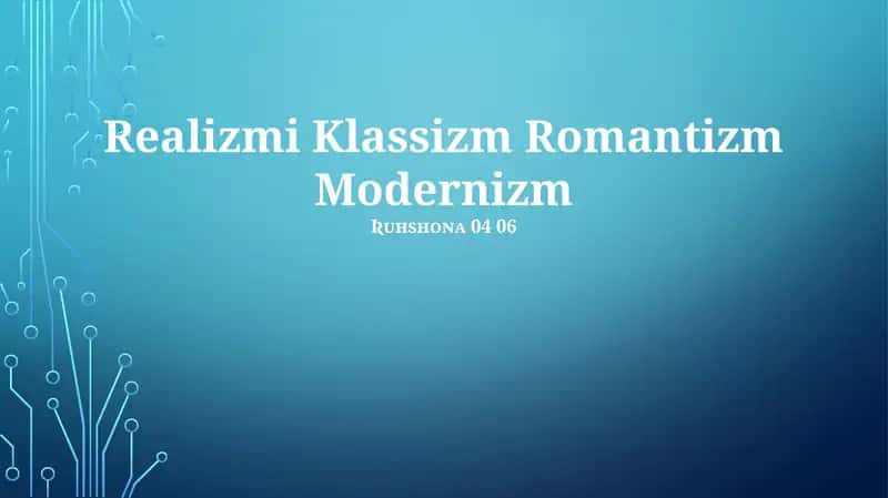 Realizm Klassizm Romantizm Modernizm