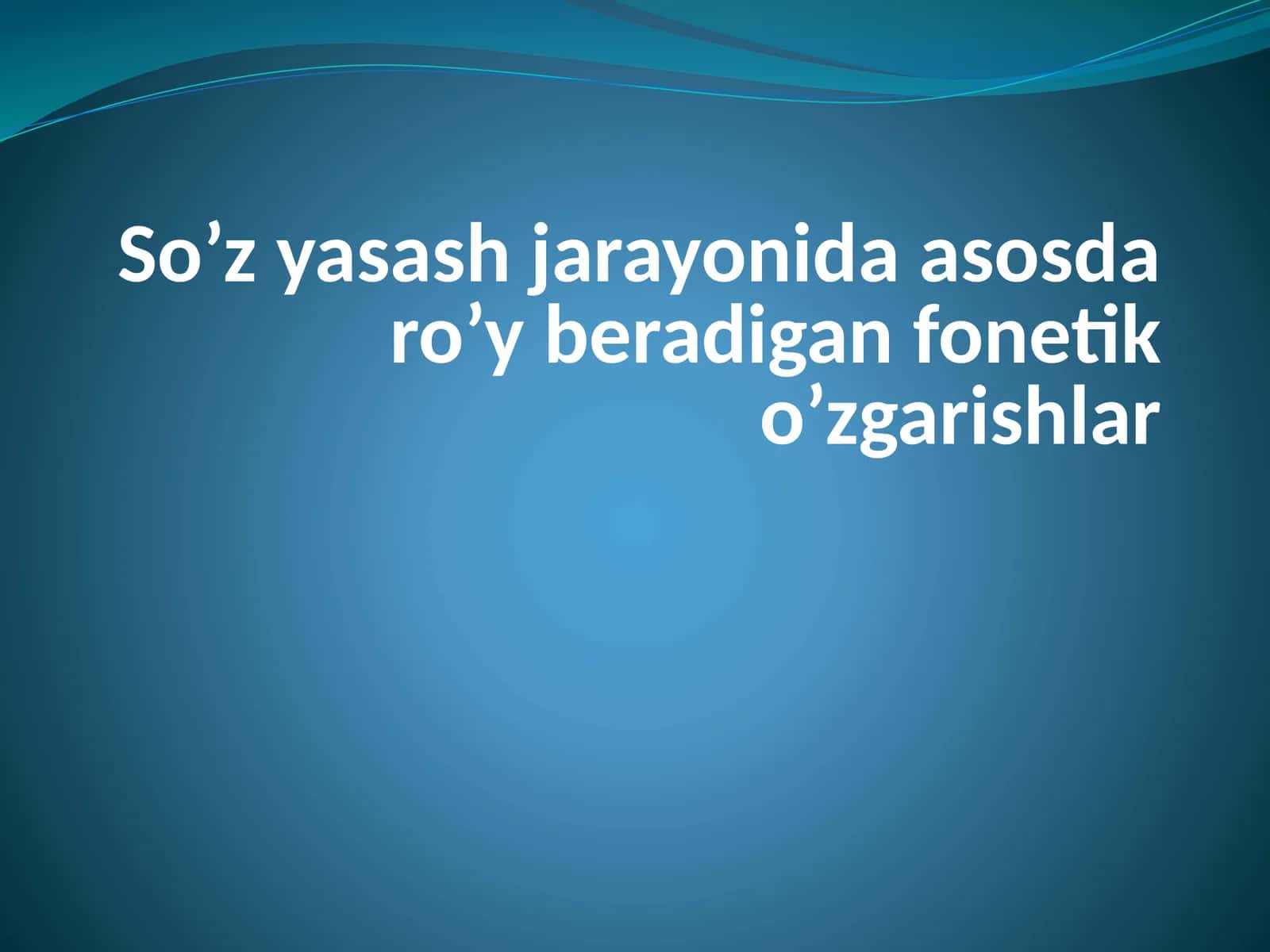 So’z yasash jarayonida asosda ro’y beradigan fonetik o’zgarishlar