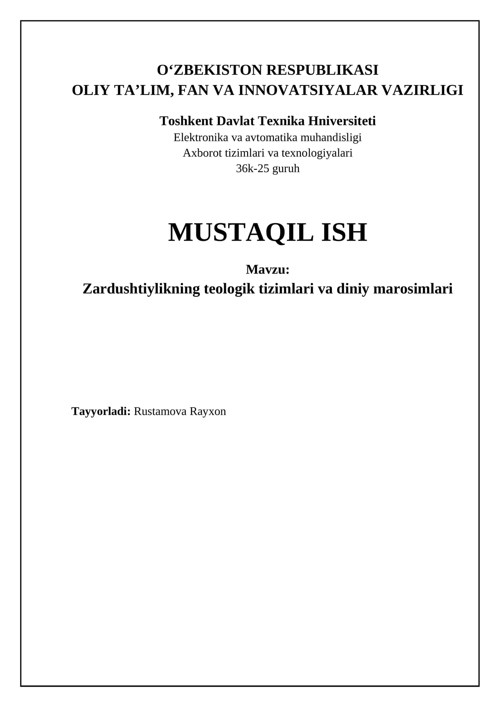 Zardushtiylikning Teologik Tizimlari va Diniy Marosimlari