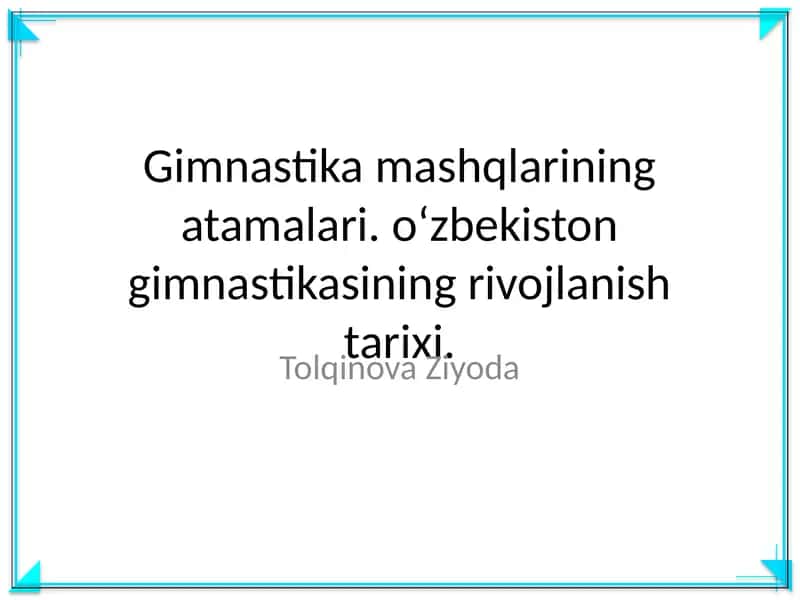 Gimnastika mashqlarining atamalari