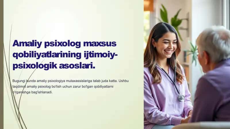 Amaliy psixologiya maxsus qobiliyatlarining ijtimoiy-psixologik asoslari