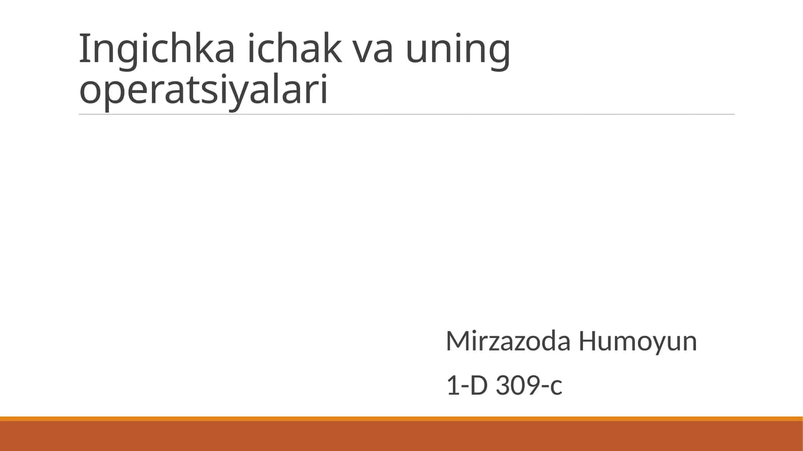 Ingichkaichak va uning operatsiyalari