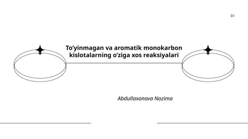 To’yinmagan va aromatik monokarbon kislotalarning o’ziga xos reaksiyalari