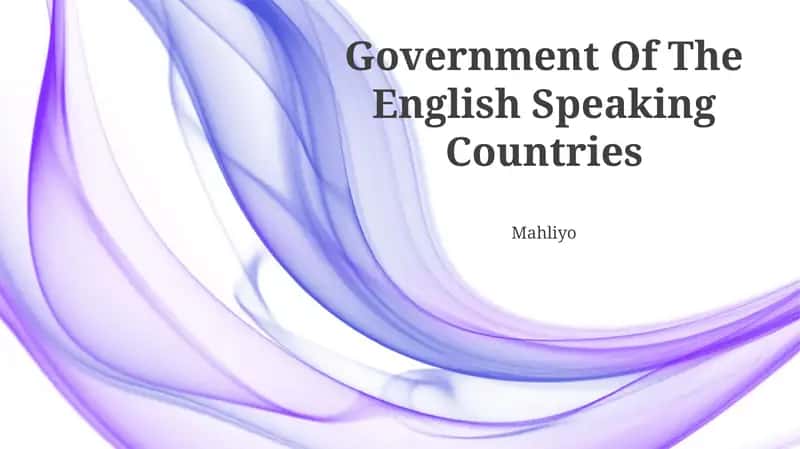 Government Of The English Speaking Countries