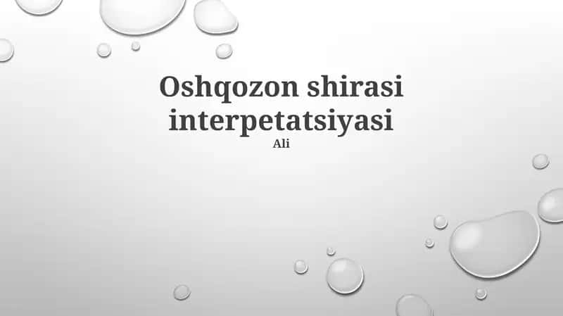 Oshqozon shirasi interpetatsiyasi