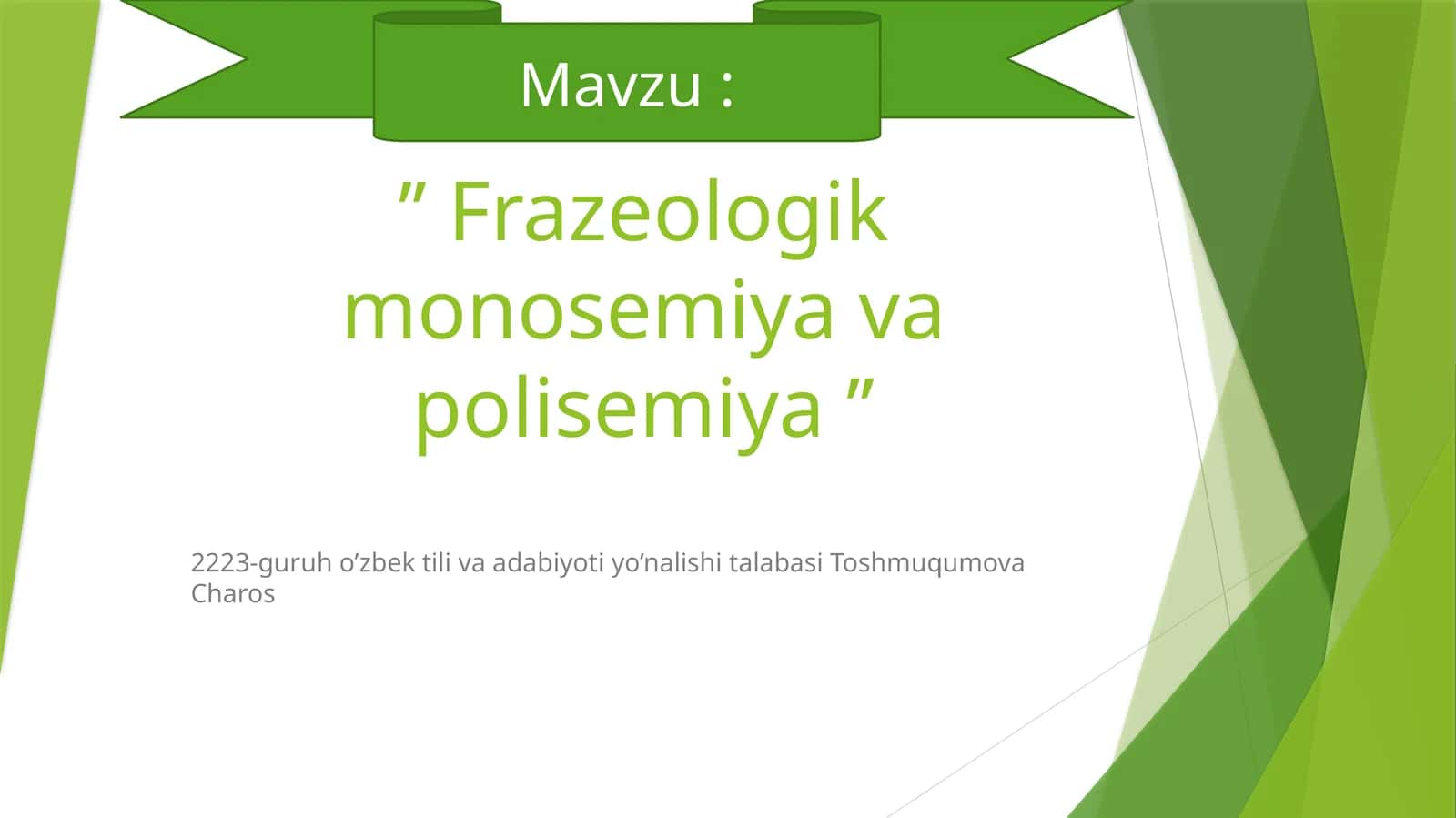 Frazeologik monosemiya va polisemiya
