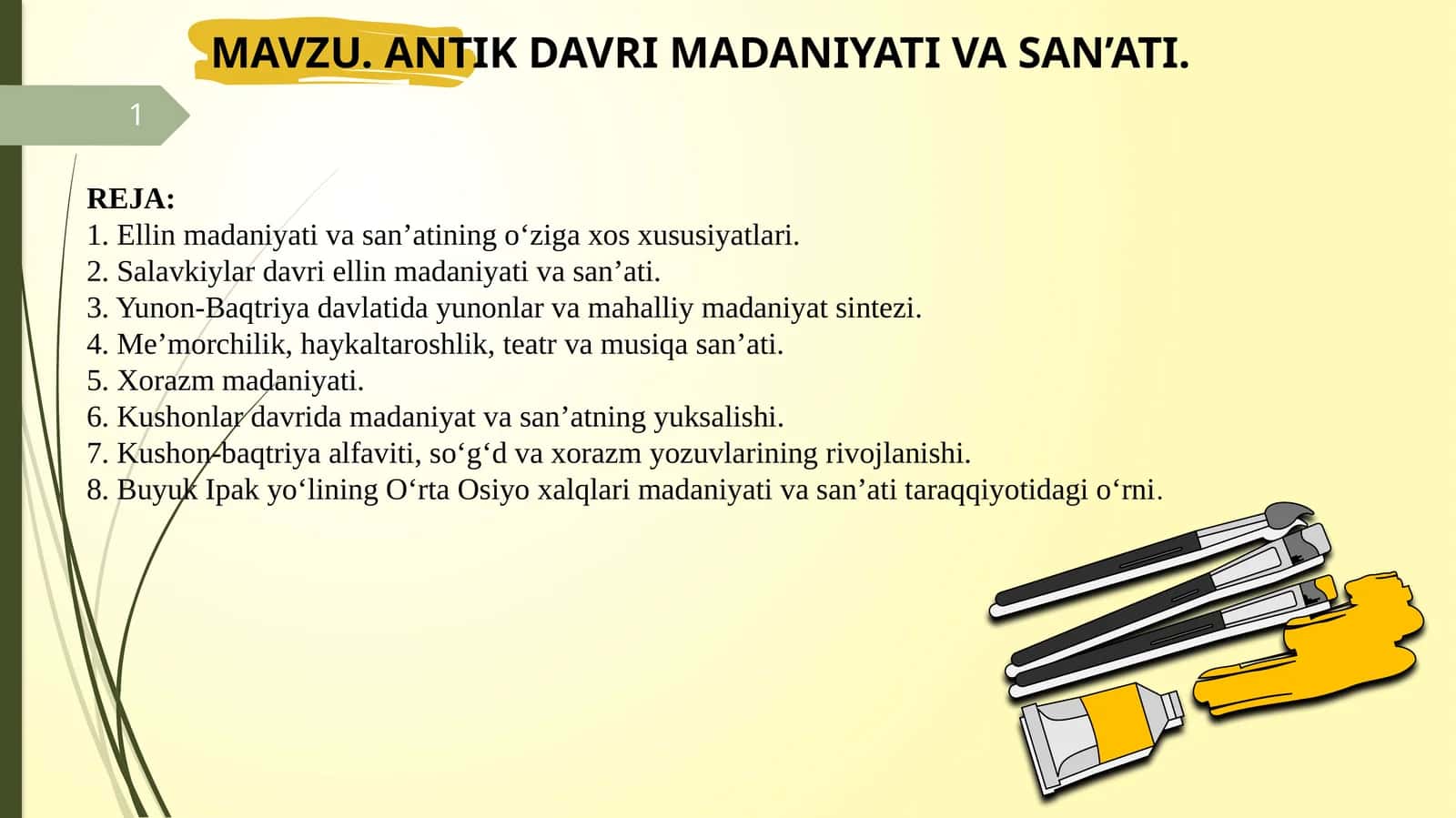 ANTIK DAVRI MADANIYATI VA SAN’ATI.