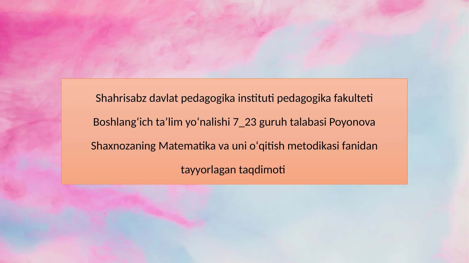 Ulush va kasr tushunchasi bilan tanishtirish metodikasi