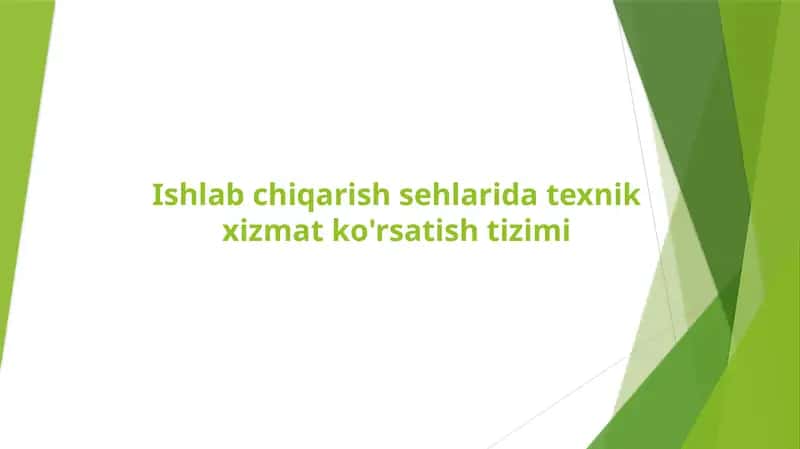 Texnik xizmat ko'rsatishning asosiy maqsadlari va vazifalari