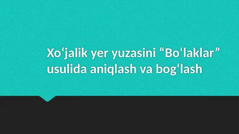 Bo‘laklar usuli