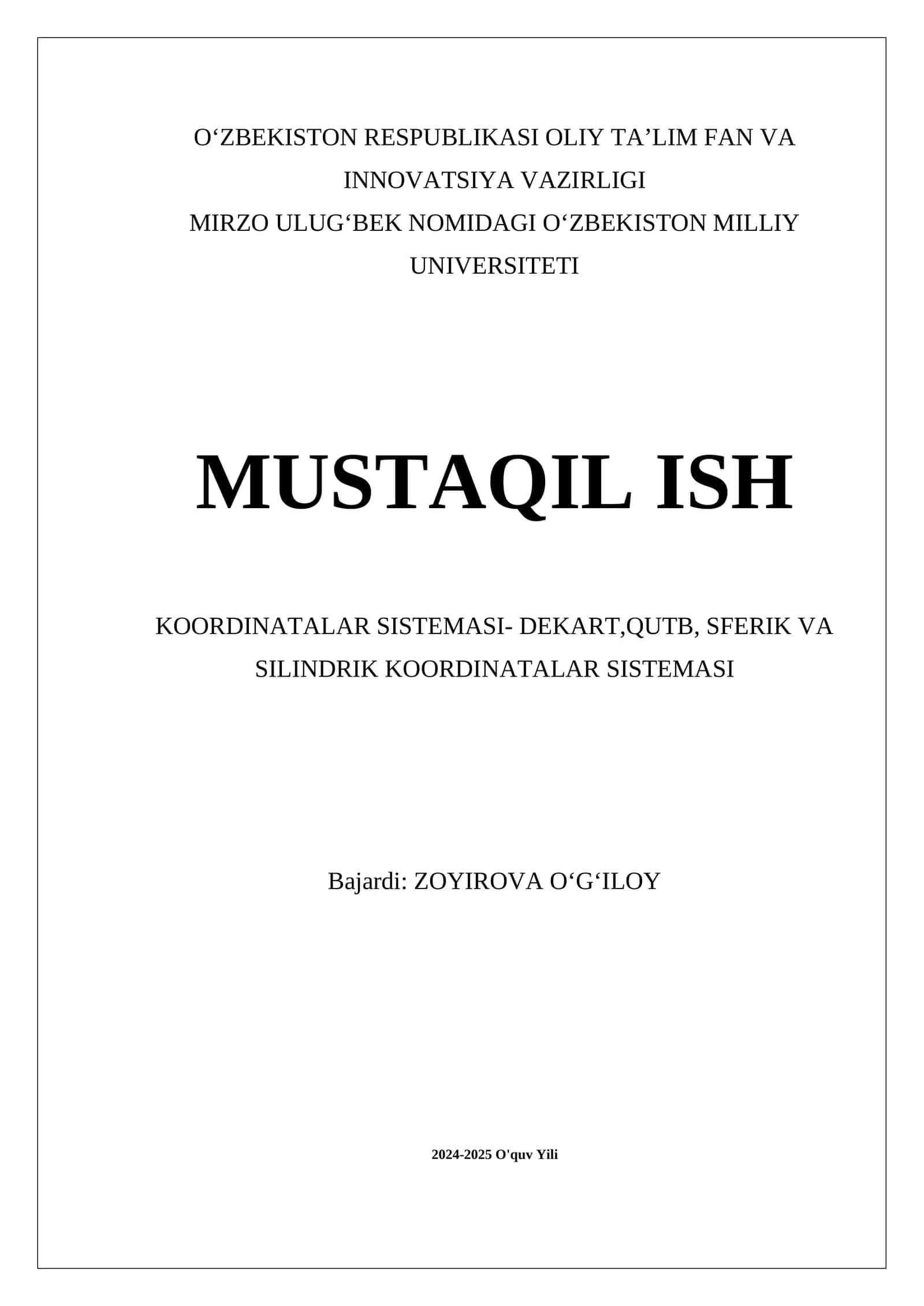 Dekart, Qutub, Silindrik Koordinatalar Sistemasi