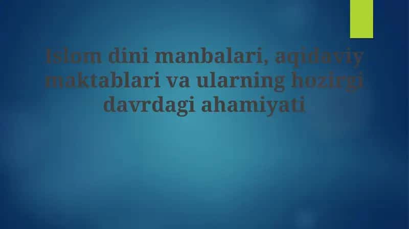 Islom manbalari