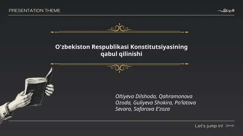 O'zbekiston Respublikasi Konstitutsiyasining qabul qilinishi
