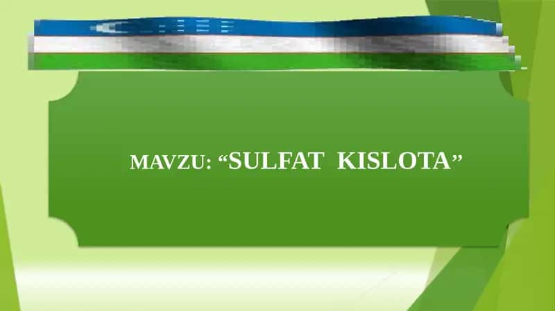 SULFAT KISLOTA