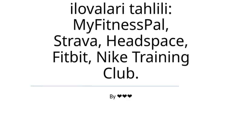 Sog'liqni saqlash va fitness ilovalari tahlili