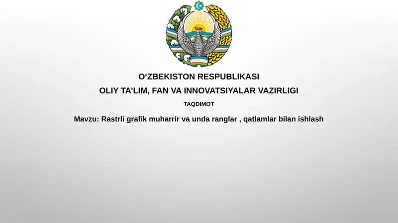 Raster grafik muharrirlari va undaranglar, qatlamlar bilan ishlash