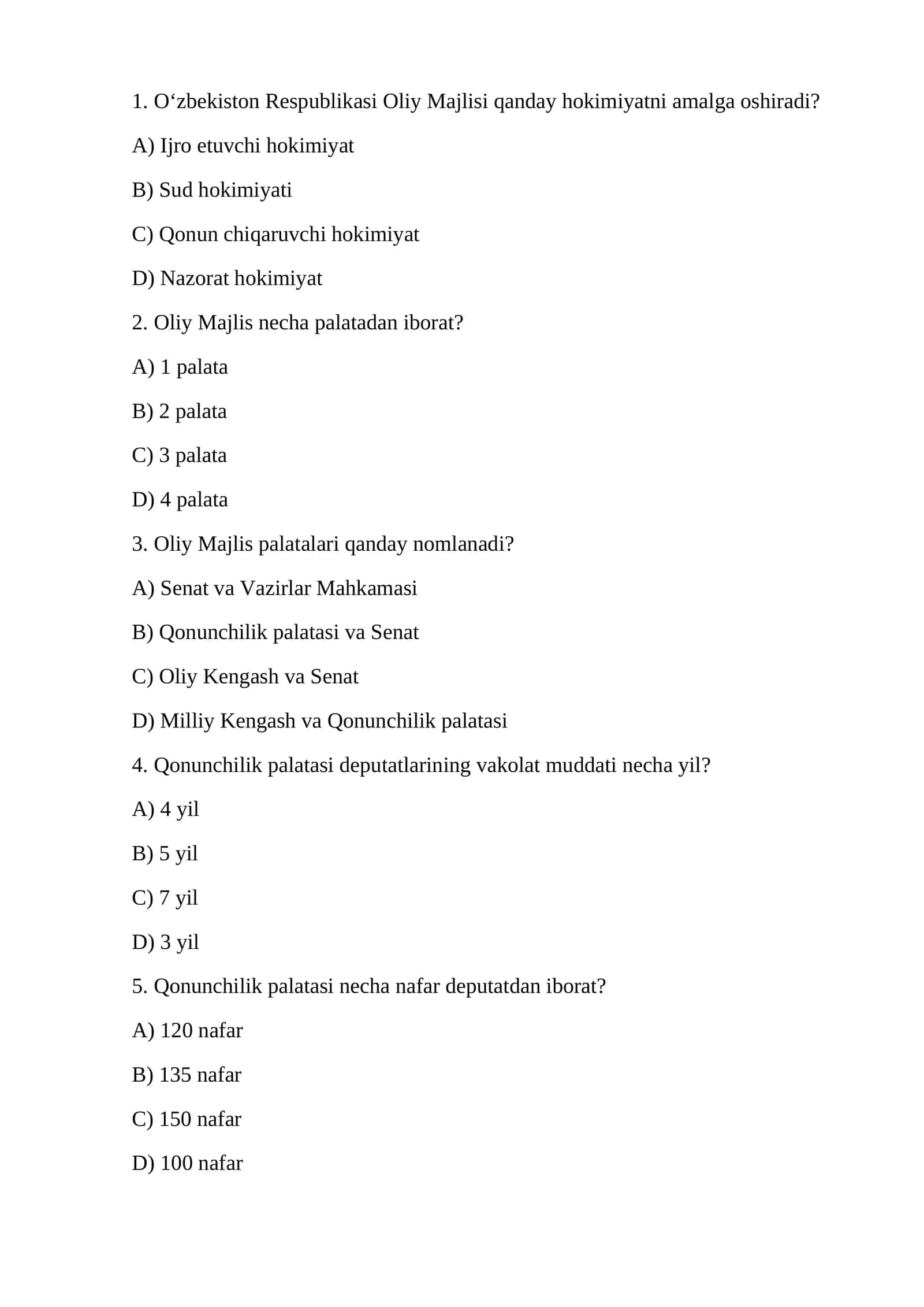 Oʻzbekiston Respublikasi Oliy Majlisi