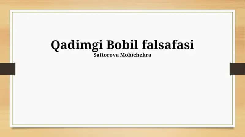 Qadimgi Bobil falsafasi