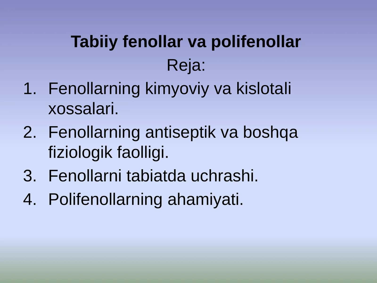 Tabiiy fenollar va polifenollar