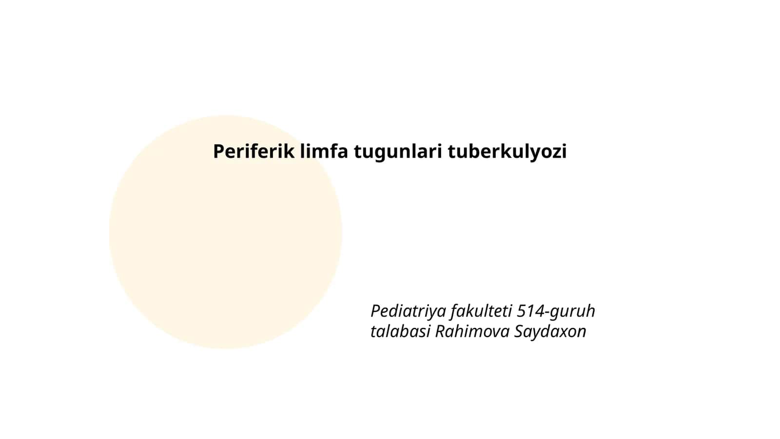Periferik limfa tugunlari tuberkulyozi