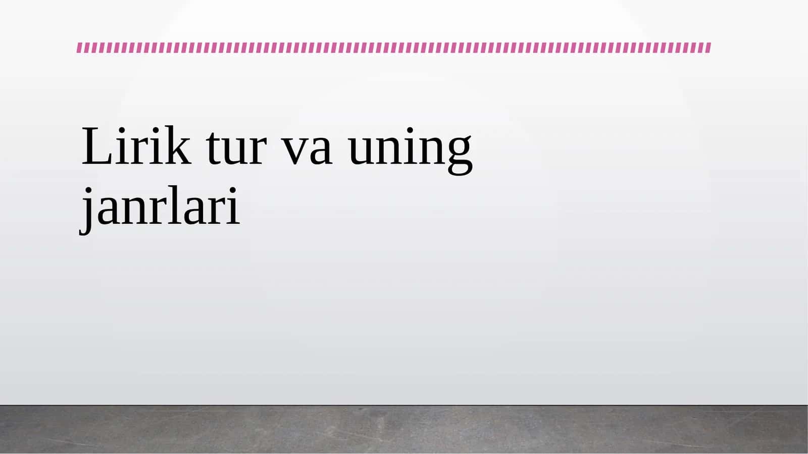 Lirik tur va uning janrlari