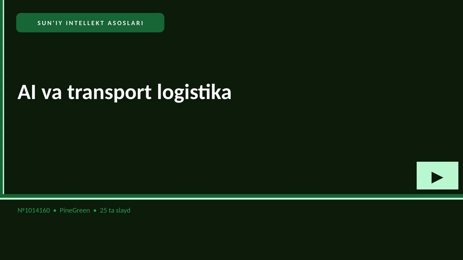SUN'IY INTELLEKT ASOSLARI